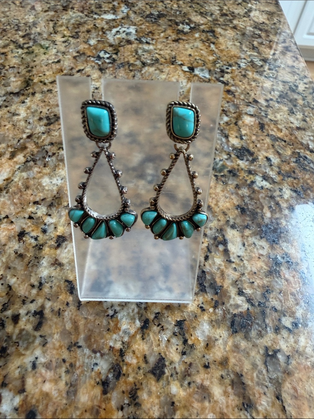 Turquoise and Silver pierced earrings